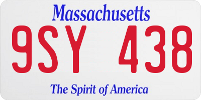 MA license plate 9SY438