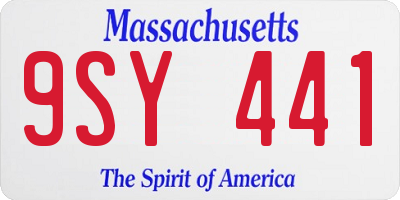 MA license plate 9SY441