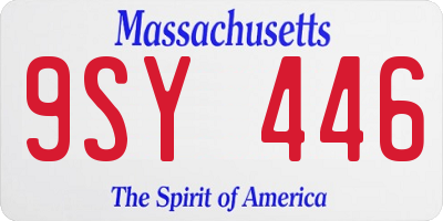 MA license plate 9SY446