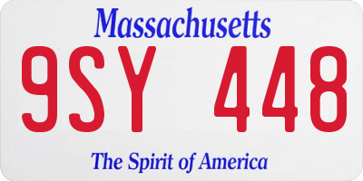 MA license plate 9SY448