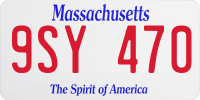 MA license plate 9SY470