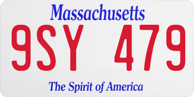 MA license plate 9SY479