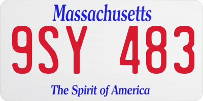 MA license plate 9SY483