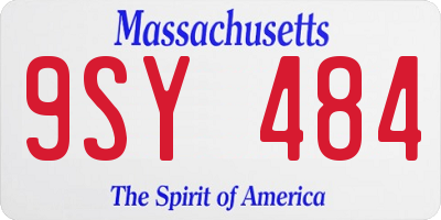 MA license plate 9SY484