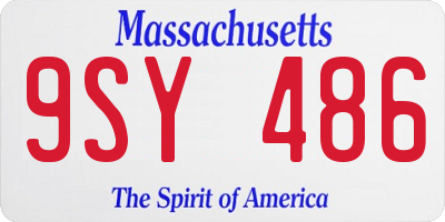 MA license plate 9SY486