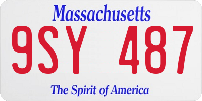 MA license plate 9SY487