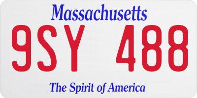 MA license plate 9SY488