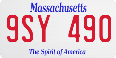 MA license plate 9SY490