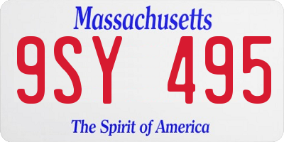 MA license plate 9SY495