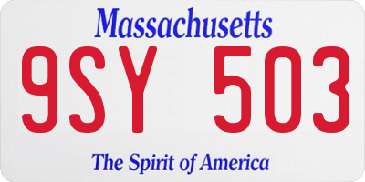 MA license plate 9SY503
