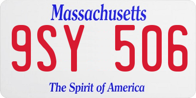 MA license plate 9SY506
