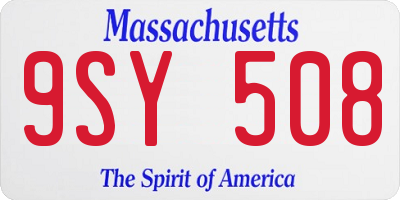 MA license plate 9SY508