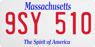 MA license plate 9SY510
