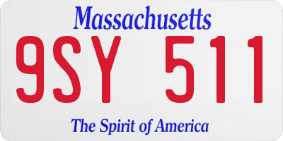 MA license plate 9SY511