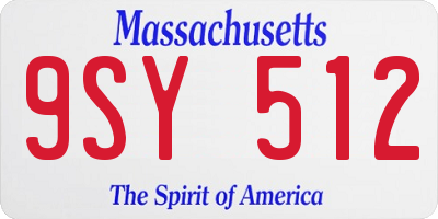 MA license plate 9SY512
