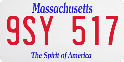 MA license plate 9SY517