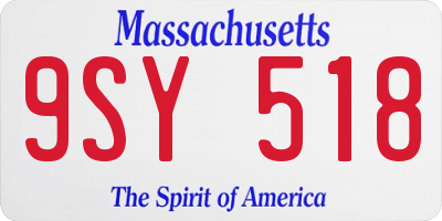 MA license plate 9SY518