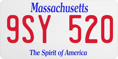 MA license plate 9SY520