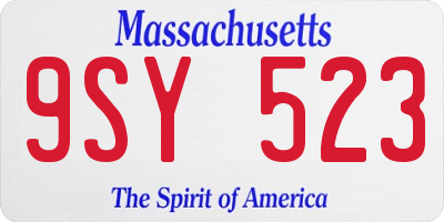 MA license plate 9SY523