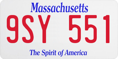 MA license plate 9SY551