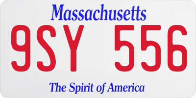 MA license plate 9SY556