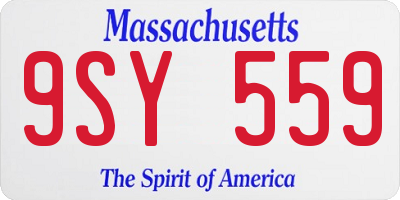 MA license plate 9SY559