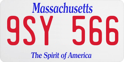 MA license plate 9SY566