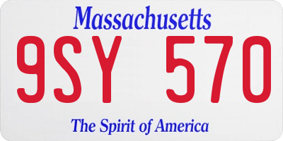 MA license plate 9SY570