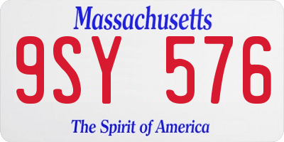 MA license plate 9SY576