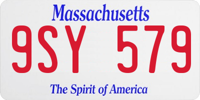 MA license plate 9SY579