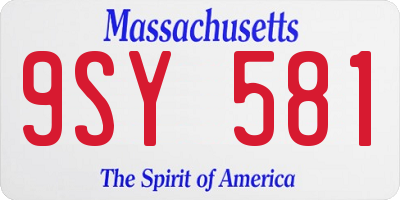 MA license plate 9SY581