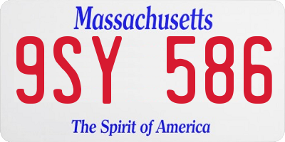 MA license plate 9SY586