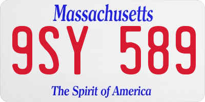 MA license plate 9SY589