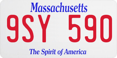 MA license plate 9SY590