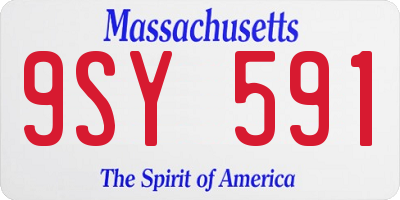 MA license plate 9SY591