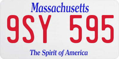 MA license plate 9SY595