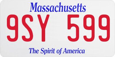 MA license plate 9SY599