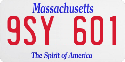 MA license plate 9SY601