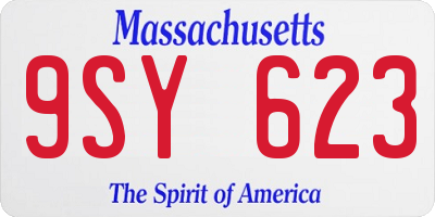 MA license plate 9SY623