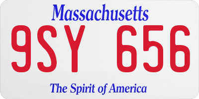 MA license plate 9SY656