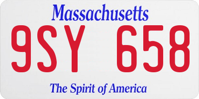 MA license plate 9SY658