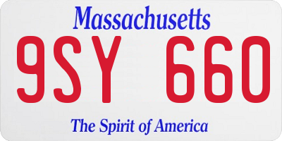 MA license plate 9SY660