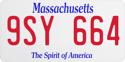 MA license plate 9SY664