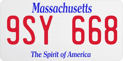 MA license plate 9SY668