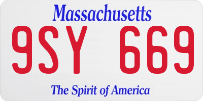 MA license plate 9SY669