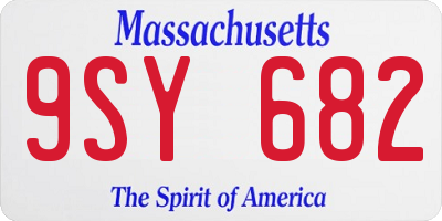 MA license plate 9SY682