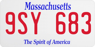 MA license plate 9SY683