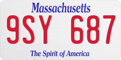 MA license plate 9SY687