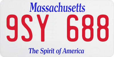 MA license plate 9SY688