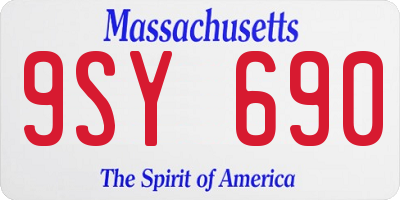 MA license plate 9SY690